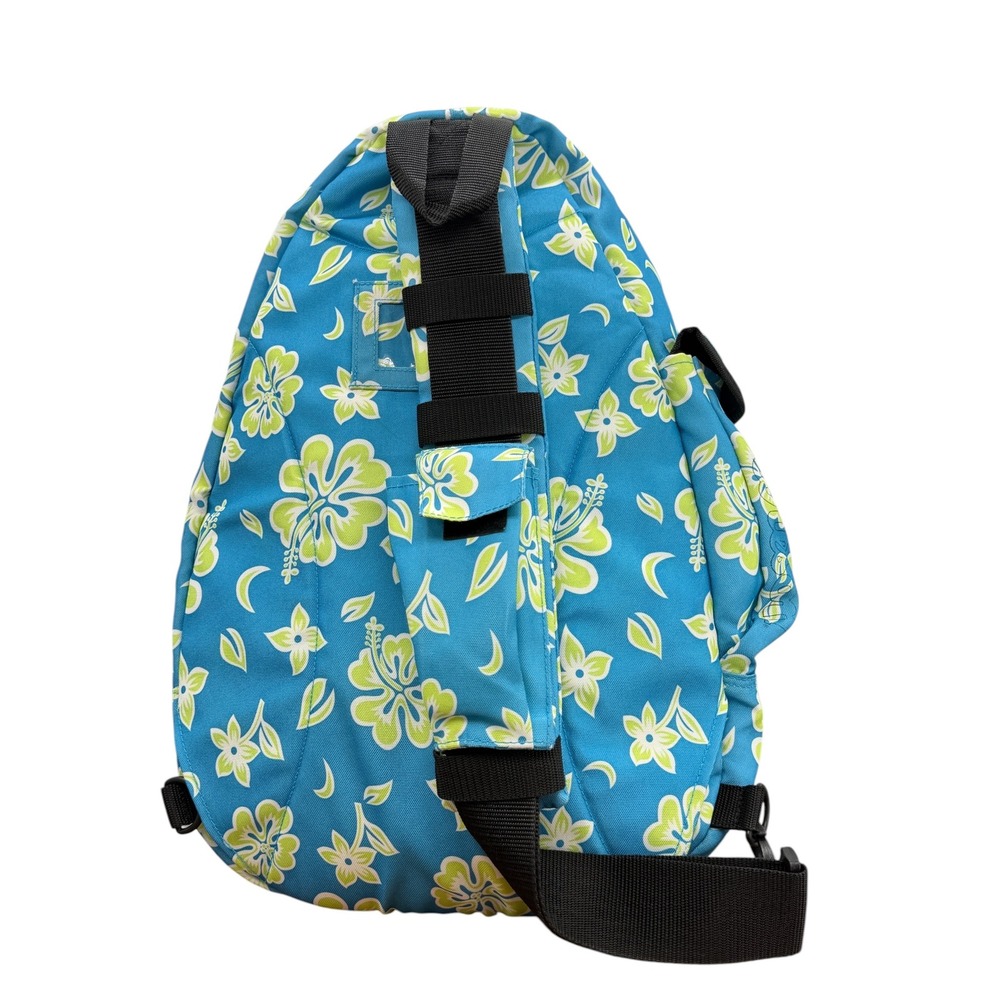 Wilson Tennis Sling Backpack Women Blue Floral Sporty School Hibiscus Pickleball - Picture 5 of 12
